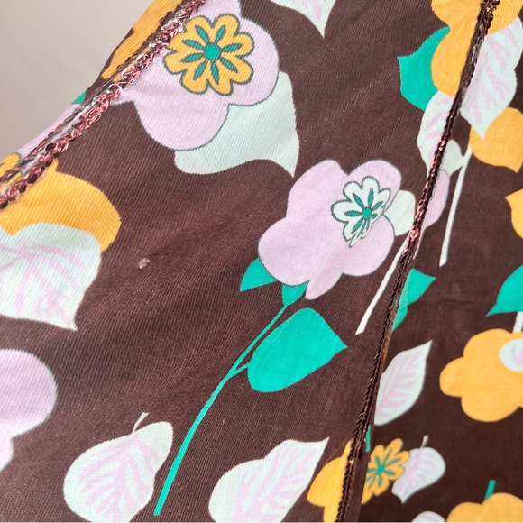 VINTAGE A & K DESIGNS PARIS ABSTRACT CORDUROY SEQUIN MIDI SKIRT MEDIUM FLORAL - Picture 4 of 4